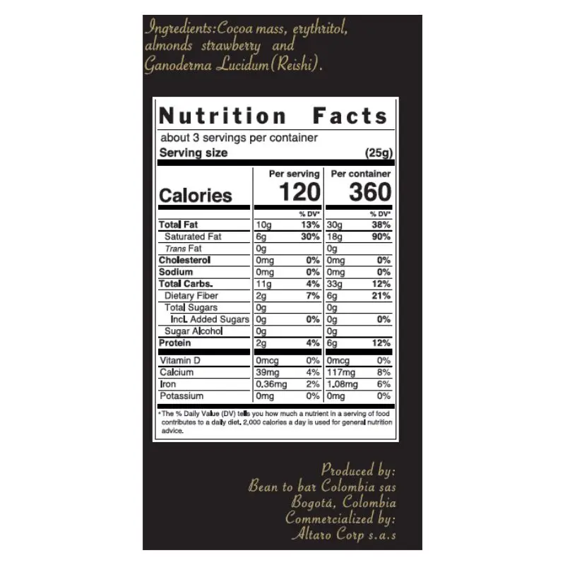 ( 5 Packs) Kaffeto Dark Chocolate Bar with Almonds & Strawberries 2,82 oz (Pack of 5) - Image 2