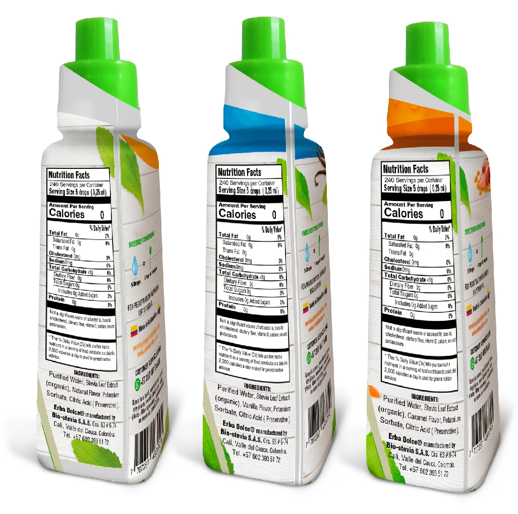 (4packs) Erba Dolce Stevia Liquid Sweetener 3 Flavor Pack - Image 3