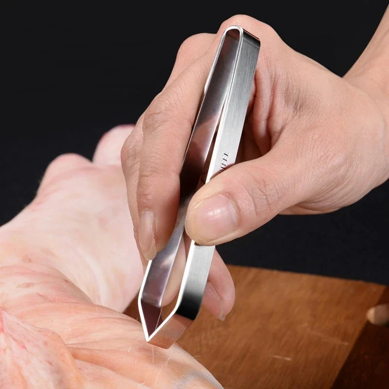 1pcs 430 Stainless Steel Fish Bone Tweezers Pincer Clip Puller Remover Tongs Fish Bone Plucking Clamp Kitchen Gadgets Tools - Image 6