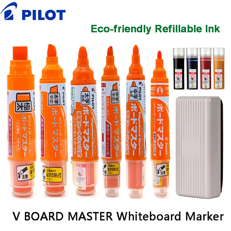 Pilot V Board Master Mark Pen Dry Eraser Specialized for Whiteboard, Low-odor Straight Liquid Fillable Ink Office School Gadgets