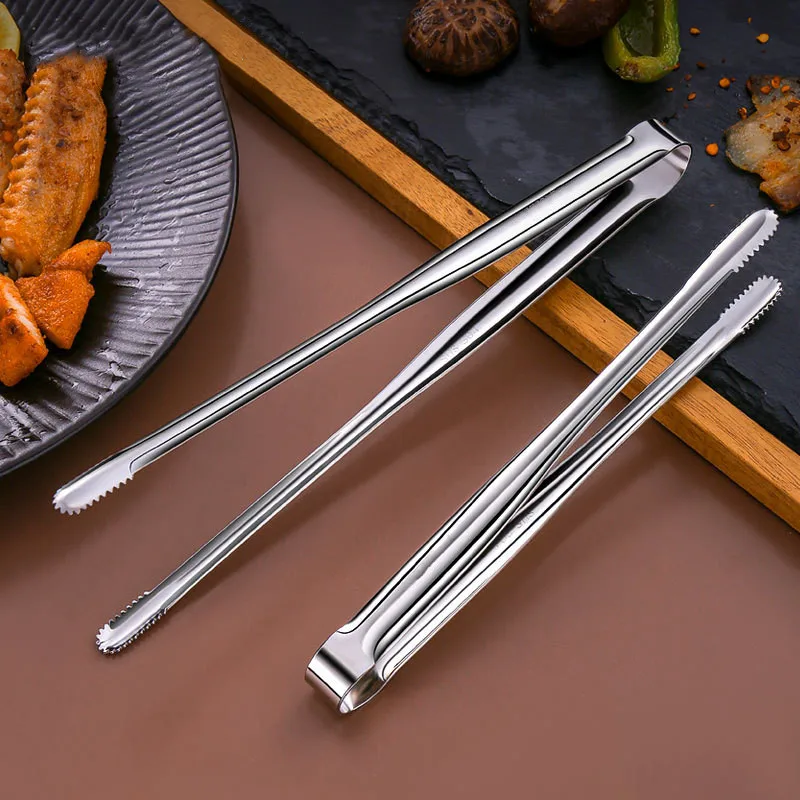 Stainless Steel Grill Tongs Food Clip BBQ Steak Clip Bread Tong Cooking Utensils Party Non-Slip Kitchen Gadgets Accessories - Image 2