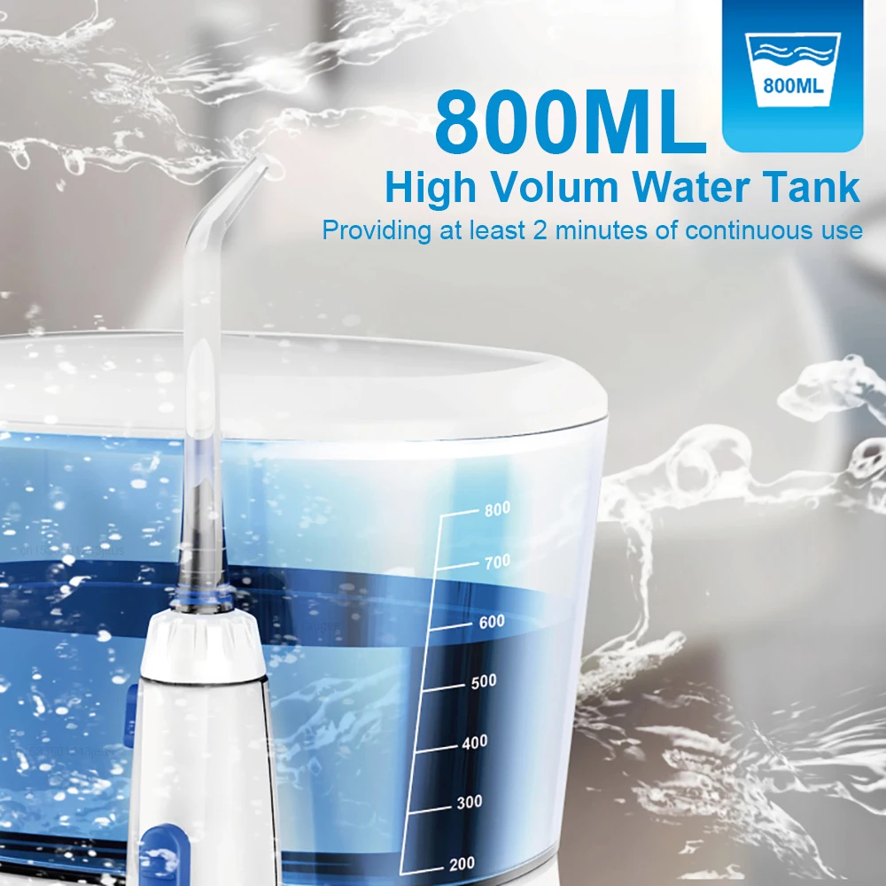 Water Flosser Dental Oral Irrigator Teeth Cleaning High Pressure Water Flosser for Teeth 800ML Mouth Washing Machine with 5x Tip - Image 6