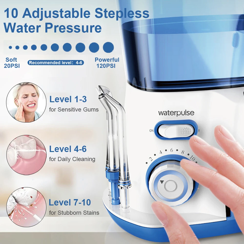 Water Flosser Dental Oral Irrigator Teeth Cleaning High Pressure Water Flosser for Teeth 800ML Mouth Washing Machine with 5x Tip - Image 3