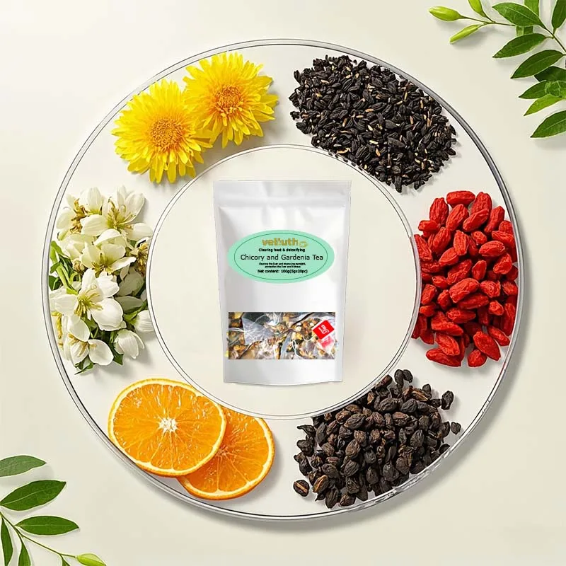 Chicory Gardenia tea, rich in antioxidants, enhances immunity, caffeine free, sugar free, vegan, 20 packs - Image 2