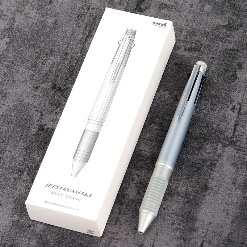 Uni 4&1 Multi Pen, Japan Jetstream Metal Edition - 0.5mm 4 Colors Ink Ballpoint Pen and Mechanical Pencil, School Office Gadgets - Image 6