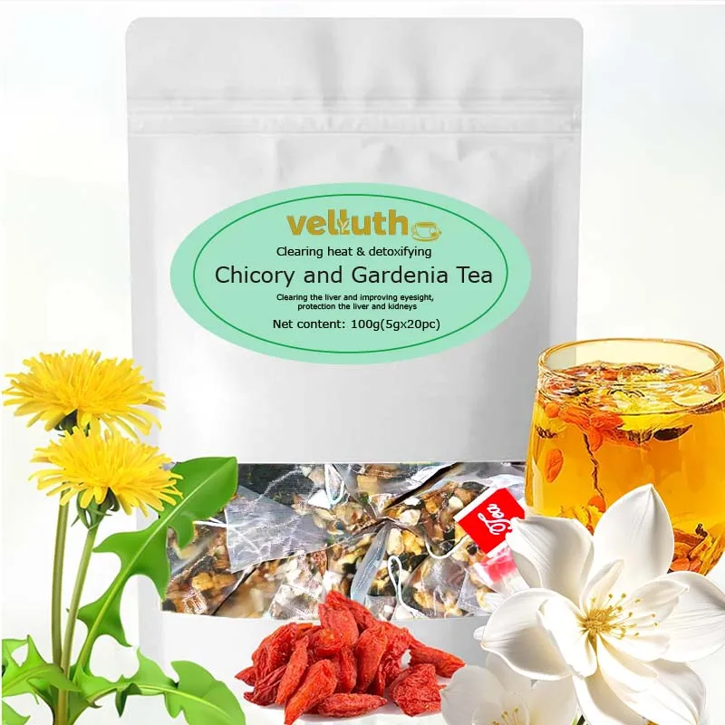 Chicory Gardenia tea, rich in antioxidants, enhances immunity, caffeine free, sugar free, vegan, 20 packs - Image 3