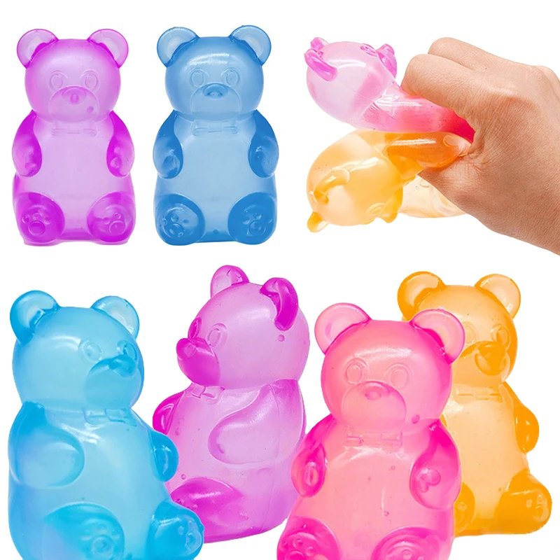 Cute Bear Needoh Sensory Fidget Cube Stress Relief Anxiety Sensory Tool for Focus ADHD & Office Desk Calming Gadget Squeeze Toy