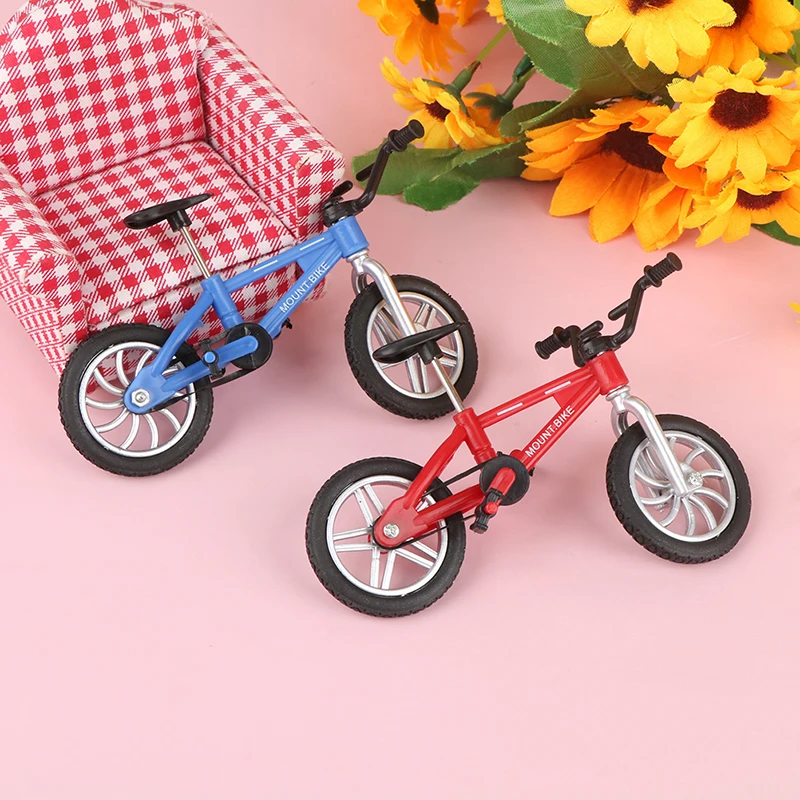 1pc Retro Alloy Mini Finger BMX Bicycle Assembly Bike Model Toys Gadgets Gift Toys Model Mini Portable Bike For Kid