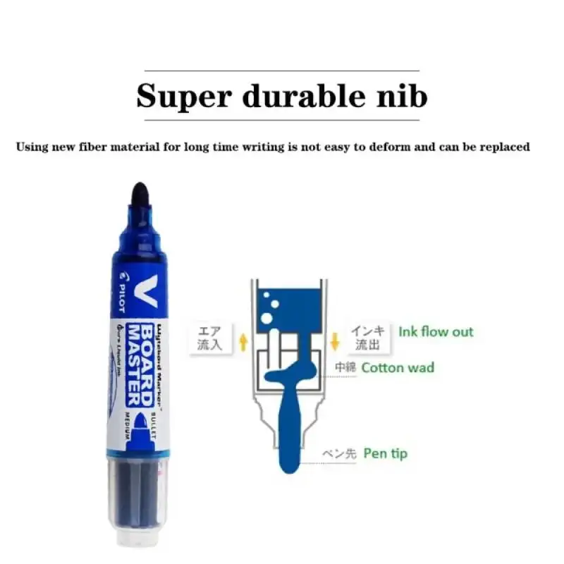 Pilot V Board Master Mark Pen Dry Eraser Specialized for Whiteboard, Low-odor Straight Liquid Fillable Ink Office School Gadgets - Image 2
