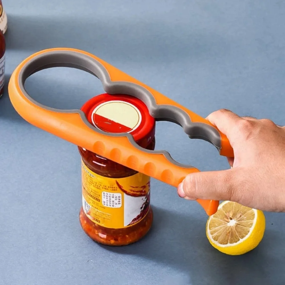 4-IN-1 Multi-Function Can Opener Non Slip Can Opener Tool Get Lids Off Easily Jar Opener Household Kitchen Gadgets Kitchen Tools - Image 2