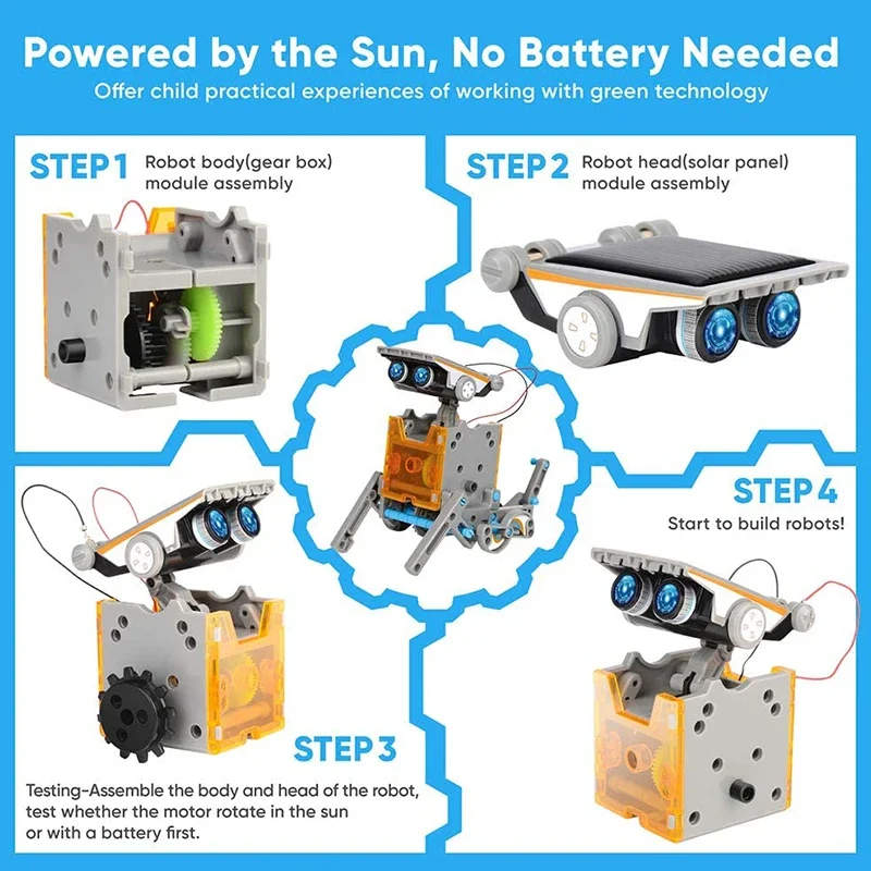 12 in 1 Science Experiment Solar Robot Toy DIY Building Powered Learning Tool Education Robots Technological Gadgets Kit for Kid - Image 5