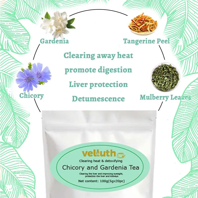 Chicory Gardenia tea, rich in antioxidants, enhances immunity, caffeine free, sugar free, vegan, 20 packs - Image 5