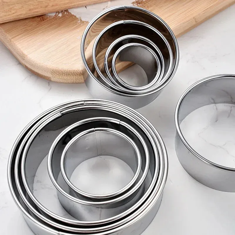 5PCS Round Stainless Steel Biscuit Mold Dumpling Skin Cutting Mold DIY Biscuit Pastry Cake Baking Tools Kitchen Baking Gadget - Image 4