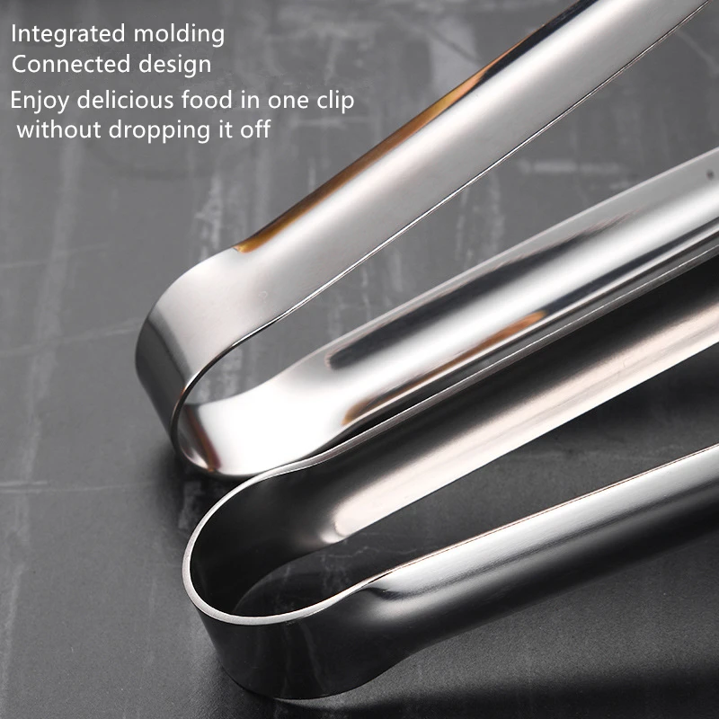 Stainless Steel Grill Tongs Food Clip BBQ Steak Clip Bread Tong Cooking Utensils Party Non-Slip Kitchen Gadgets Accessories - Image 5
