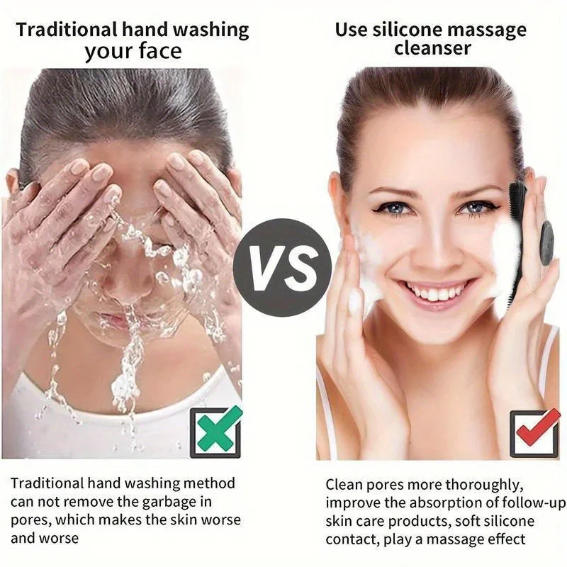 Exfoliating Silicone Bath Brush Portable Shower Gentle Massage Bath Face Washing Cleaning Brush Bath Gadget facial brush MYS007 - Image 2