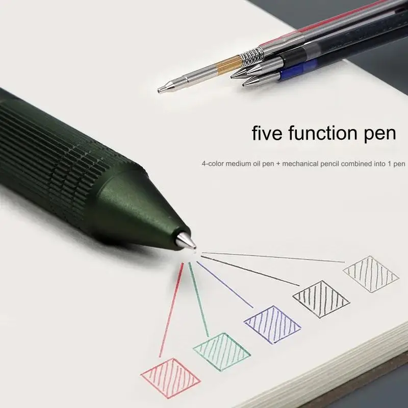 Uni 4&1 Multi Pen, Japan Jetstream Metal Edition - 0.5mm 4 Colors Ink Ballpoint Pen and Mechanical Pencil, School Office Gadgets - Image 3