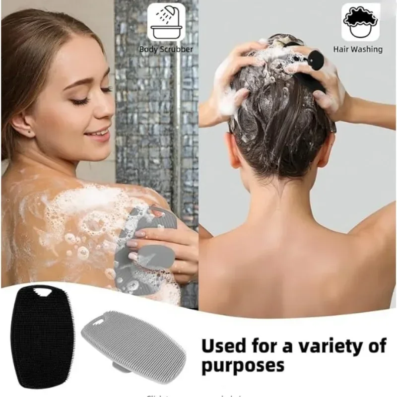 Exfoliating Silicone Bath Brush Portable Massage Bath Brush Body Scrubber Shower Gel Skin Washing Massage Brush Gadget Bathroom - Image 2