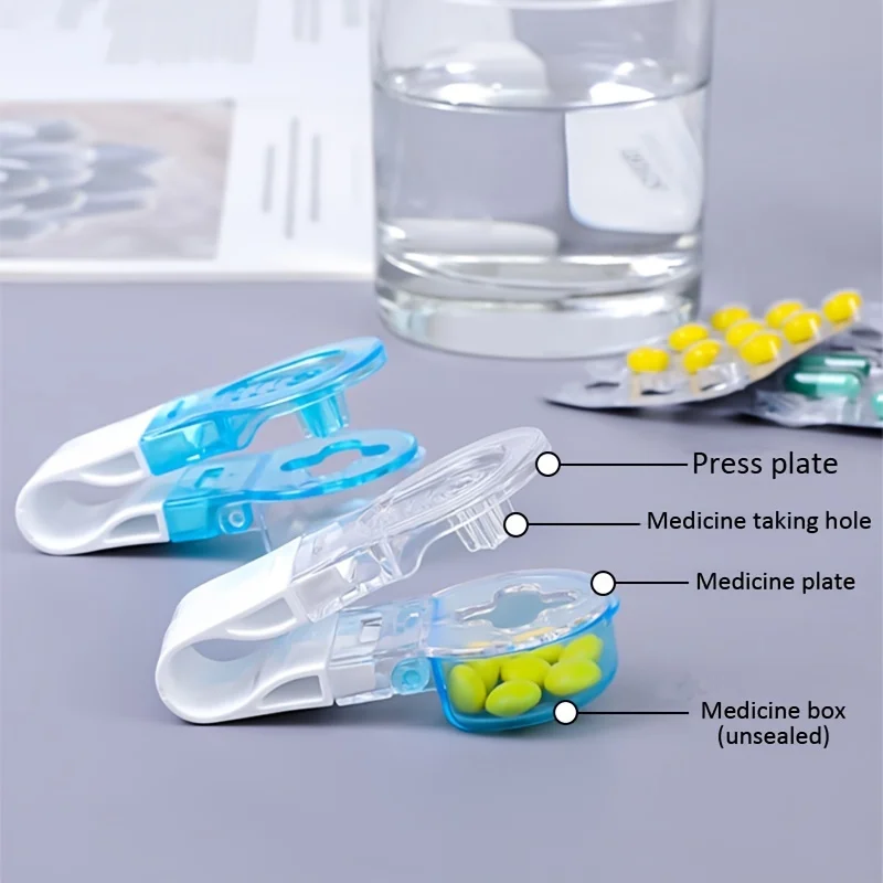 1pc Portable Pill Taker Remover with Medicine Box Household Gadgets, Tablets, Pills Assistance Tool New Design Pill Dispenser - Image 4